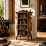 Tall Studio Natural Solid Wood Audio Storage Cabinet With Vinyl Shelves - Arboriswood - 7