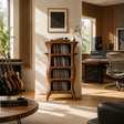 Tall Studio Natural Solid Wood Audio Storage Cabinet With Vinyl Shelves - Arboriswood