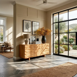 Textured Accent Sideboard in Natural Solid Wood for Contemporary Interiors - ArborisWood - 2