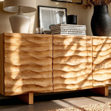 Textured Accent Sideboard in Natural Solid Wood for Contemporary Interiors - ArborisWood - 4