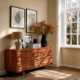 Textured Accent Sideboard in Natural Solid Wood for Contemporary Interiors - ArborisWood - 7