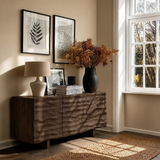 Textured Accent Sideboard in Natural Solid Wood for Contemporary Interiors - ArborisWood - 8