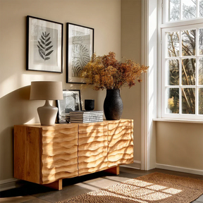 Textured Accent Sideboard in Natural Solid Wood for Contemporary Interiors - ArborisWood