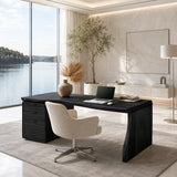 Large work desk with drawer pedestal and generous surface for organized office use