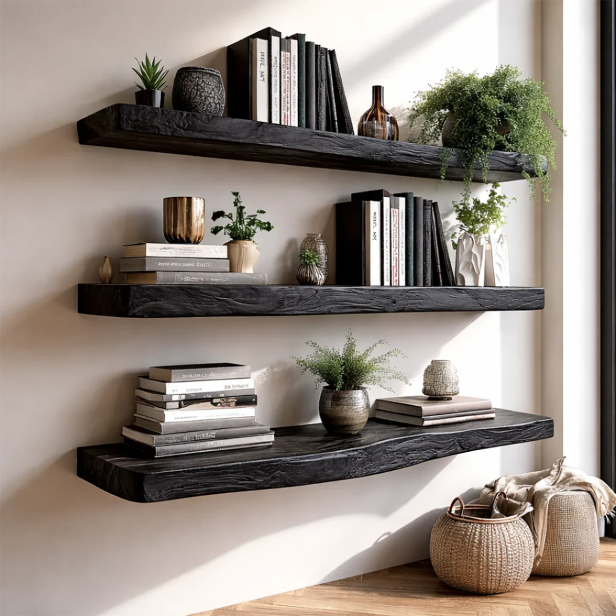Tiered Floating Shelf Solid Wood Wall Mounted Display Storage Shelf - ArborisWood - 7