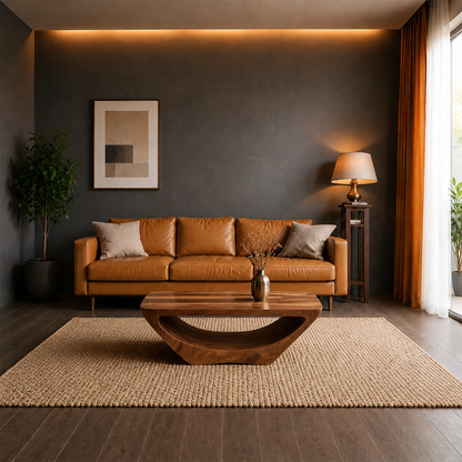 Tilted Sculptural Coffee Table – Solid Wood Modern Curve Design - ArborisWood - 11