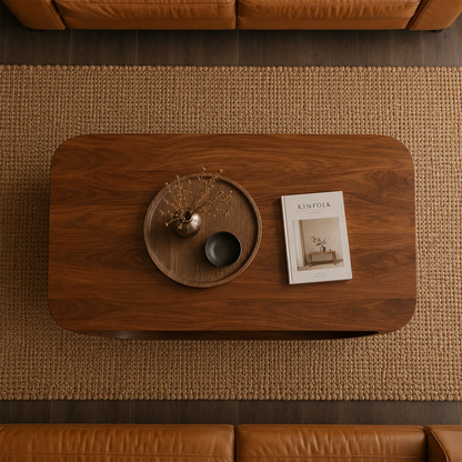 Tilted Sculptural Coffee Table – Solid Wood Modern Curve Design - ArborisWood - 6