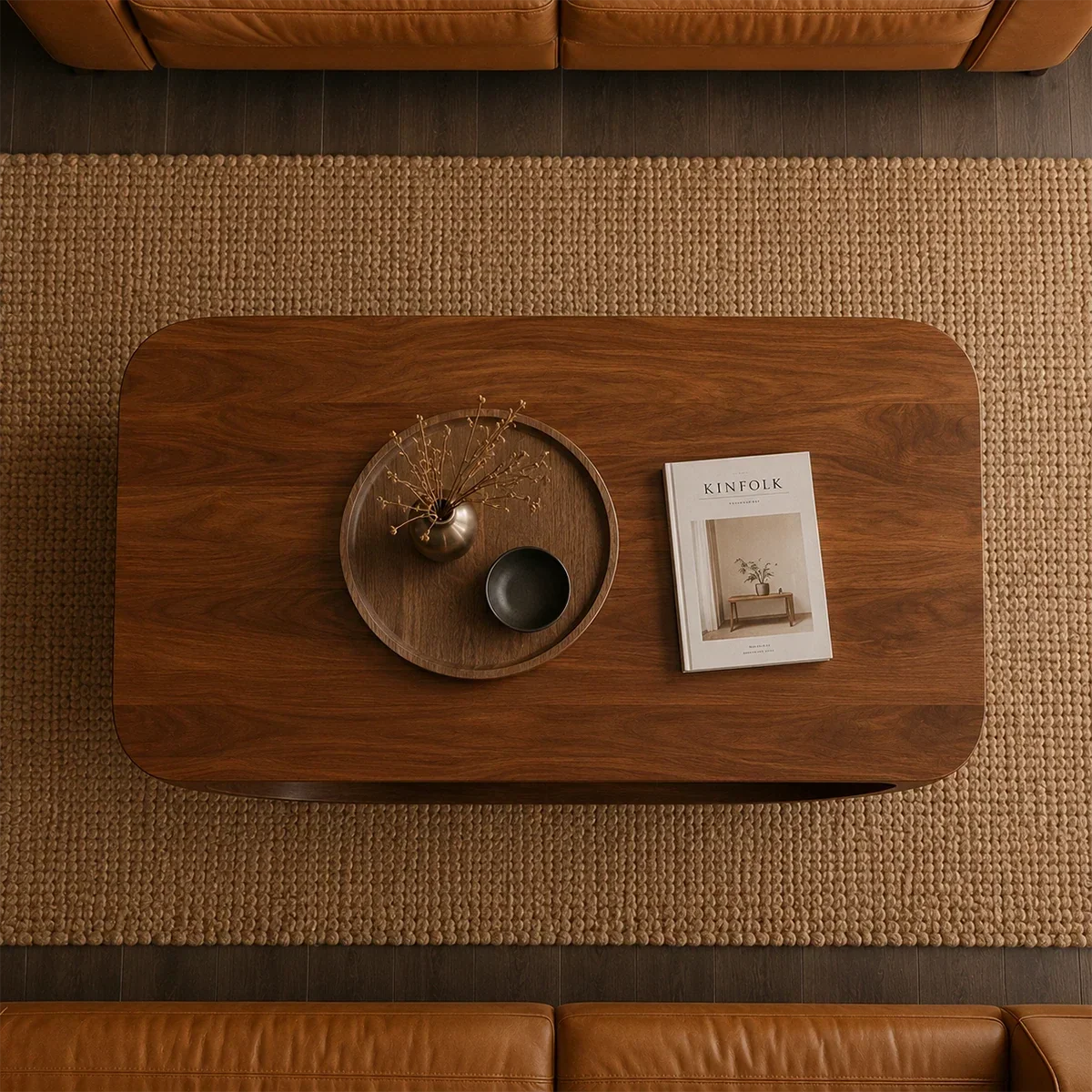 Tilted Sculptural Coffee Table – Solid Wood Modern Curve Design - Arboriswood - 6