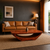Tilted Sculptural Coffee Table – Solid Wood Modern Curve Design - Arboriswood - 7