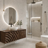 Traditional Bathroom Vanity with Hand-Carved Wave Front in Natural Solid Wood - Arboriswood - 6