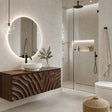 Traditional Bathroom Vanity with Hand-Carved Wave Front in Natural Solid Wood - Arboriswood - 7