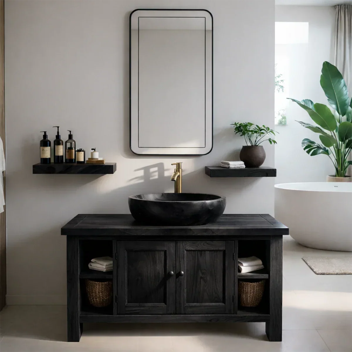 Traditional Cabinet Bathroom Vanity Natural Solid Wood Handcrafted - Arboriswood - 10