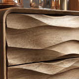 Two Drawer Nightstand with Soft Wave Front in Solid Wood Design - ArborisWood - 4