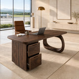 Home office desk with curved open support and spacious top for daily productivity