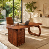 Two drawer storage gives this workstation desk a clean and organized office layout