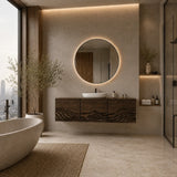 Bathroom Vanity with Hand-Carved Wave Drawers in Natural Solid Wood - Arboriswood - 6