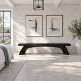 Wood Bench with Thick Rectangular Slab Top on Twin-Curve Open Arch Base - Arboriswood - 10
