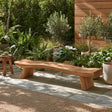 Wood Bench with Undulating Live-Edge Slab Seat on Twin Splayed Block Feet - Arboriswood