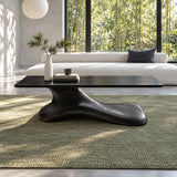 Wood Coffee Table with Thin Flat Slab Top on Single Splayed Lobed-Foot Pedestal - Arboriswood - 10